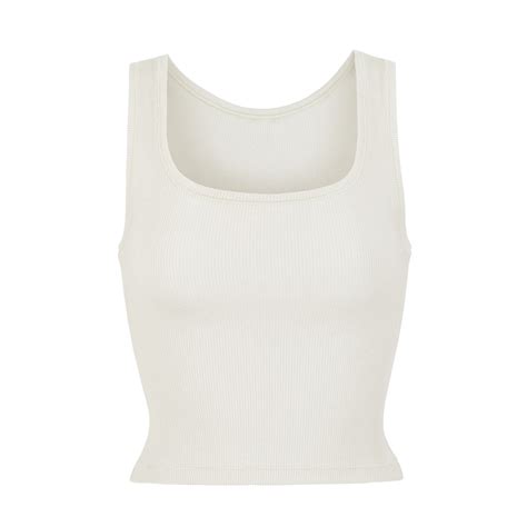 white skims tank|best cotton ribbed tank tops.